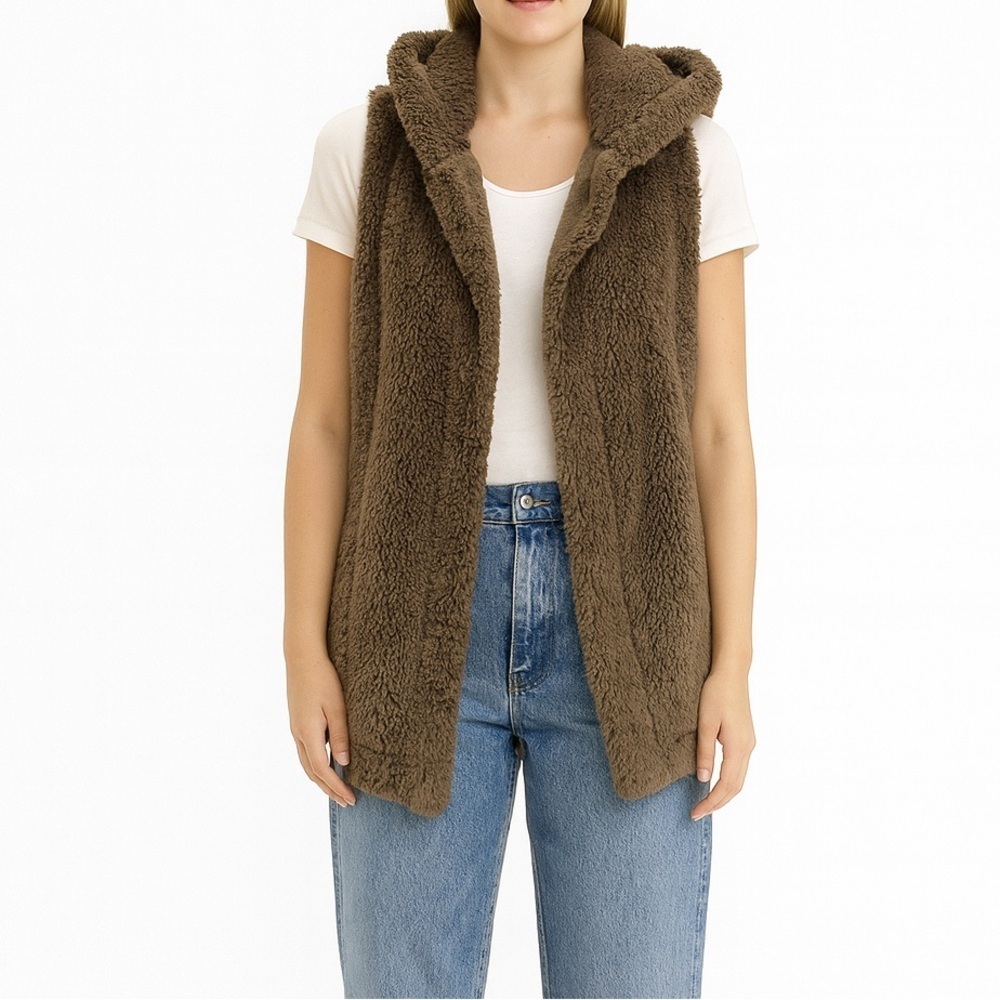 Koolaburra Brown Teddy Hooded Vest